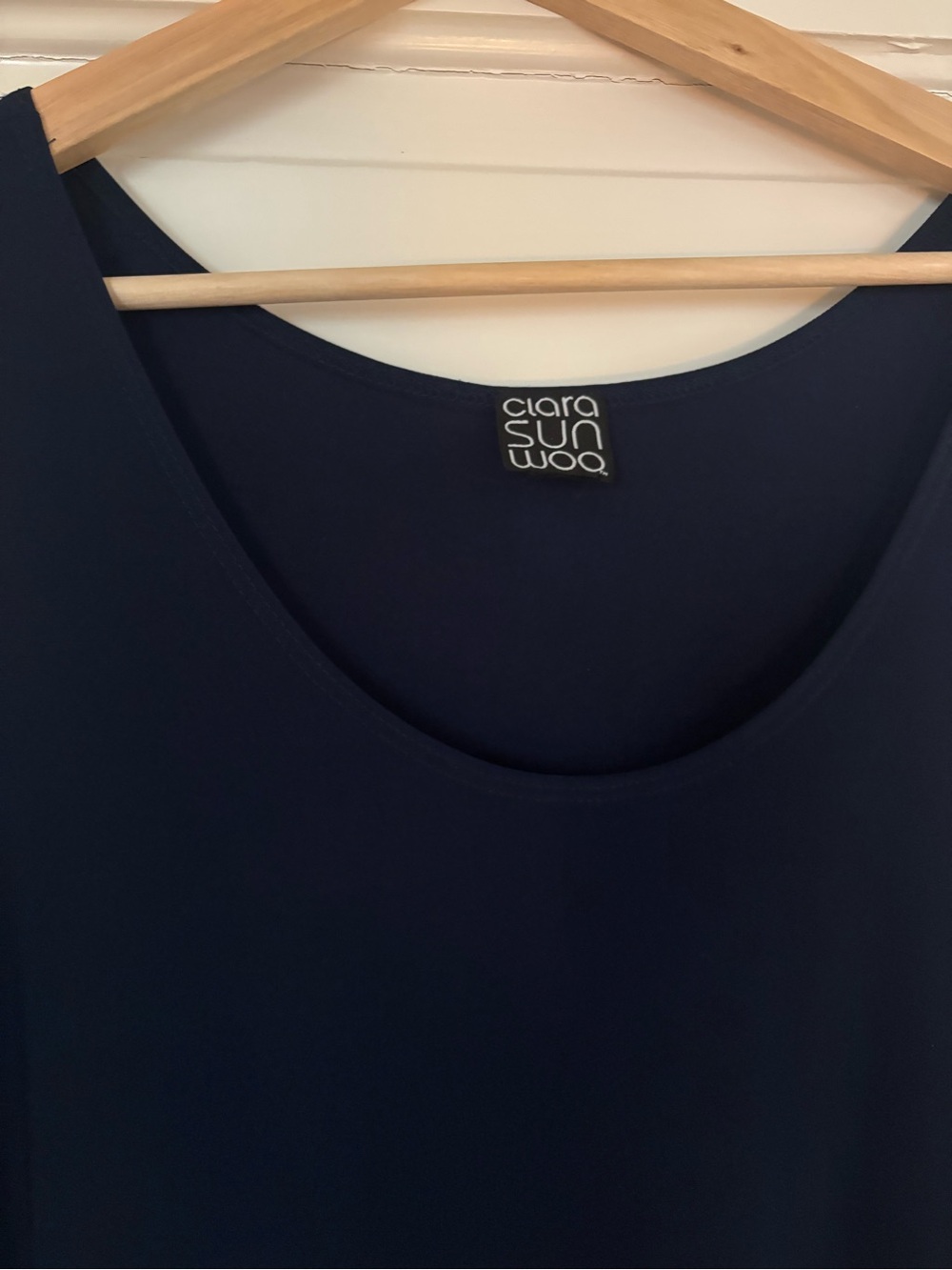 CLARA SUNWOO Navy Scoop Neck Tank Top